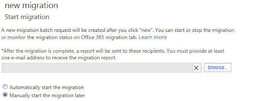 start the migration.