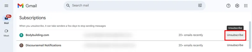 Unsubscribe