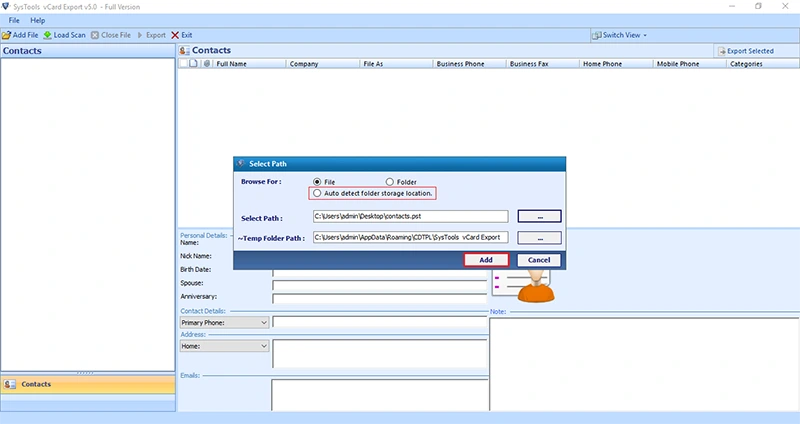 Export outlook contacts to vcf