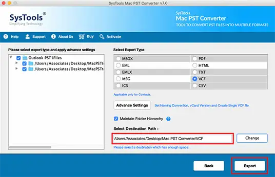 pst contacts to vcf