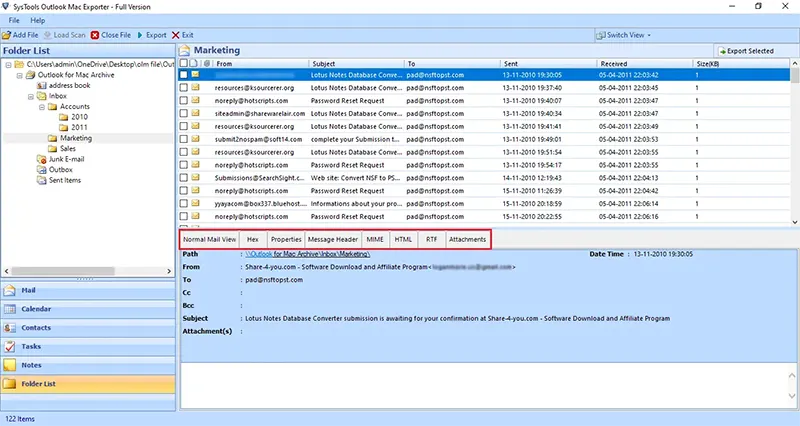 outlook mac export