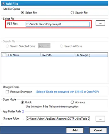 Add PST Files