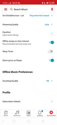 wynk music sleeper mode