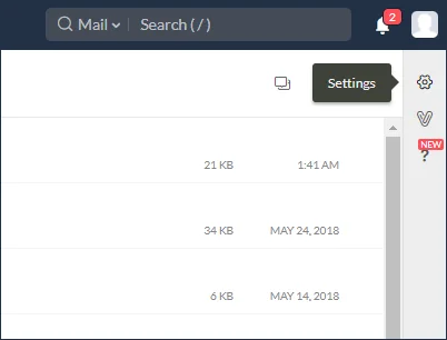 Zoho settings