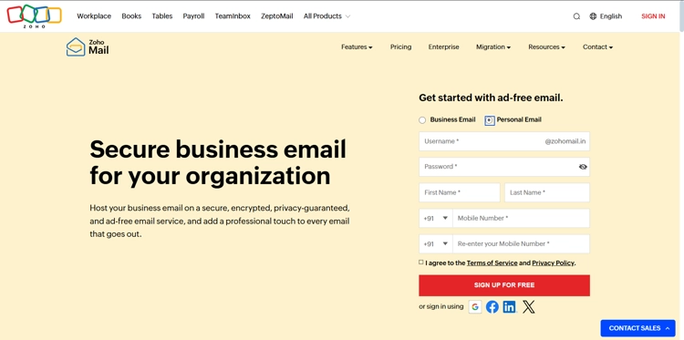 Create a New Zoho Email Account